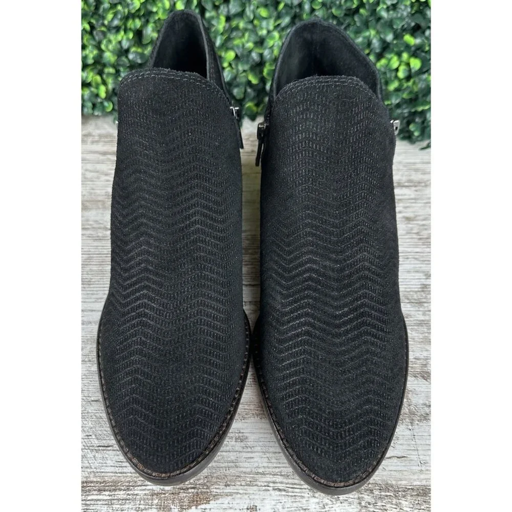 LUCKY BRAND Fhuna Ankle Bootie Women’s‎ 8M Black Suede Low Cut Boots Casual Chic